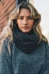 KNIT INFINITY SCARF WITH FAUX SHERPA LINING