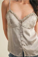 LACE V NECK CAMI TOP