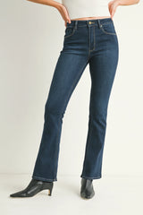 MID RISE FLARE SLIM BOOTCUT DENIM JEANS