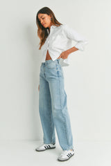 HIGH WAISTED SKATER DENIM JEANS