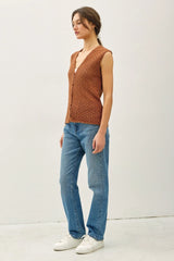 BUTTON UP V-NECK TANK