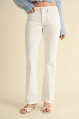 MINI PATCH POCKET BOOTCUT DENIM JEANS