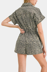 LEOPARD PRINT STRETCH ROMPER