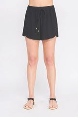 ELASTIC TIE WAIST TULIP SHORT