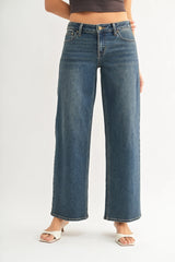 LOW RISE STRAIGHT DENIM JEANS