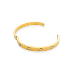 WATER RESISTANT CUBIC ZIRCONIA GOLD BANGLE