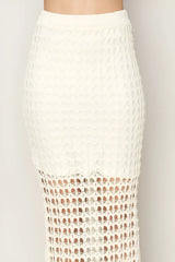 OPEN KNIT CROCHET MAXI SKIRT