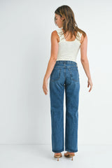 HIGH RISE RELAXED FIT STRAIGHT LEG JEANS