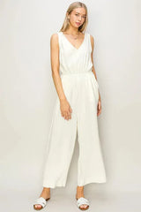 SLEEVELESS LINEN JUMPSUIT