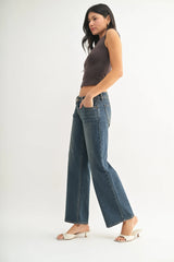 LOW RISE STRAIGHT DENIM JEANS