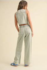 FADED STRIPE PATTERN VEST