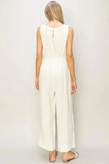 SLEEVELESS LINEN JUMPSUIT