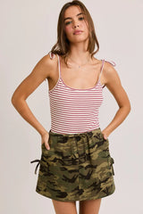 SHOULDER TIE SPAGHETTI BODYSUIT