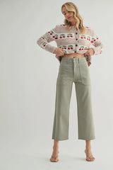 NAUTICAL HIGH RISE WIDE LEG DENIM