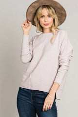 SOFT MIXED TEXTURE SWEETHEART FINE GAUGE PULLOVER DOLMAN