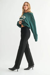 MINI PATCH POCKET FLARE JEANS