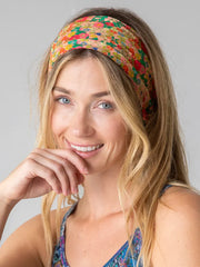 HALF BOHO BANDEAU HEADBAND - VINTAGE GARDEN PEACH