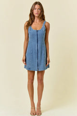 DOUBLE SCOOP NECK ADJUSTABLE BUCKLE STRAP FRONT ZIP UP