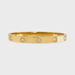 WATER RESISTANT CUBIC ZIRCONIA GOLD BANGLE