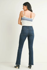 MID RISE FLARE SLIM BOOTCUT DENIM JEANS