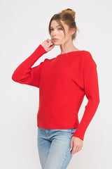 SOFT RIBBED FINE GAUGE PULLOVER DOLMAN