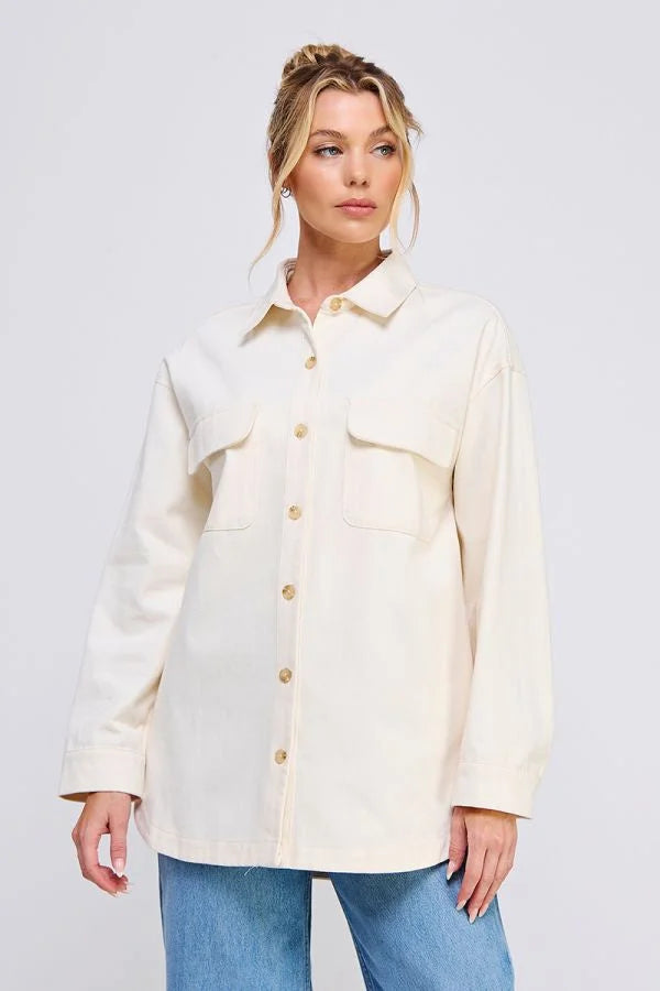 OVERSIZED DENIM TWILL SHACKET