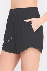 ELASTIC TIE WAIST TULIP SHORT