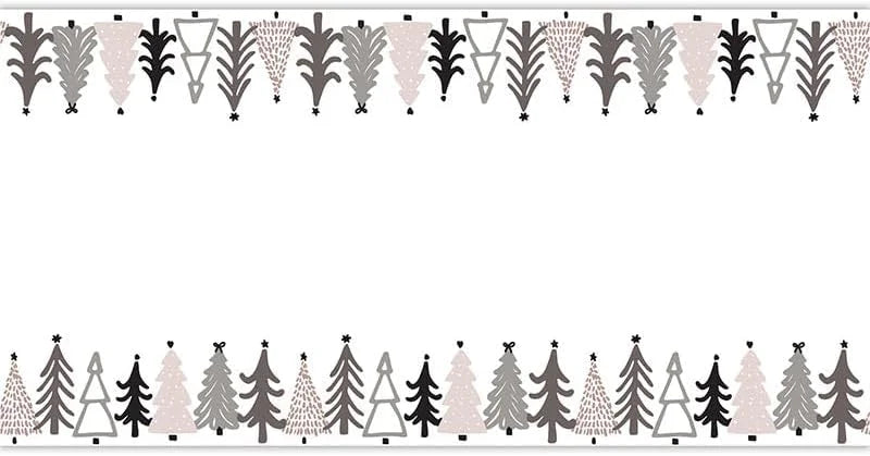 TABLE RUNNER ROLL DISPOSABLE PAPER TABLE-COVER, 50' X 18" CHRISTMAS VILLAGE TREES