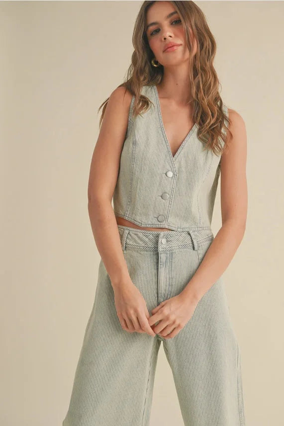 FADED STRIPE PATTERN VEST