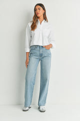 HIGH WAISTED SKATER DENIM JEANS