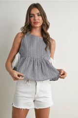 SKY MEADOW PEPLUM BLOUSE
