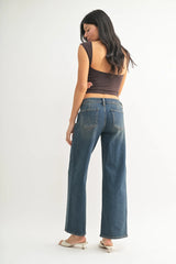LOW RISE STRAIGHT DENIM JEANS