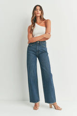 HIGH WAISTED SKATER DENIM JEANS