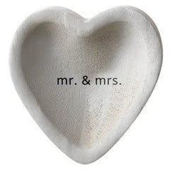 GREY PAULOWNIA HEART TRINKET TRAY