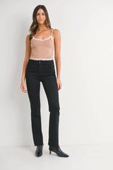 MID RISE FLARE DENIM JEANS