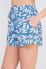 PRINTED WOVEN TIE SHORTS