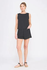 ELASTIC TIE WAIST TULIP SHORT