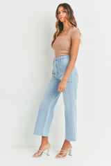 THE CARGO PATCH POCKET WIDE LEG DENIM JEANS