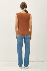 BUTTON UP V-NECK TANK