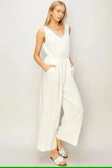 SLEEVELESS LINEN JUMPSUIT